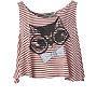Cat Face Striped Top
