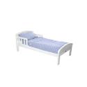 Baby Weavers Country Toddler Bed - White - Complete With Sweet Dreams Mattress and Blue Bedding Set