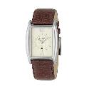 Fossil Men's Rectangular Dial Brown Leather Strap Watch